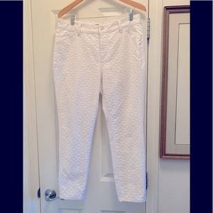 Bright White Lacy Pants 14P Ankle Slimming Pants!